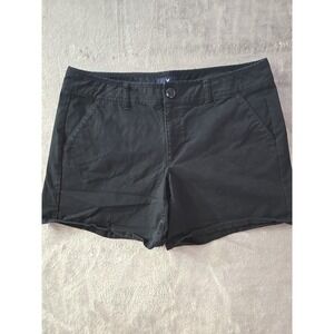 American Eagle Womens Size 12 MIDI Shorts Solid Black Casual‎ Stretch